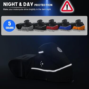 Водонепроникний чохол для мотоцикла Touring (Harley Davidson Road King, Road Glide, Street Glide, Electra Glide, Heritage Classic, Low Rider-ST, Indian, Honda, BMW, Ducati, Suzuki, Kawasaki, KTM), чорний