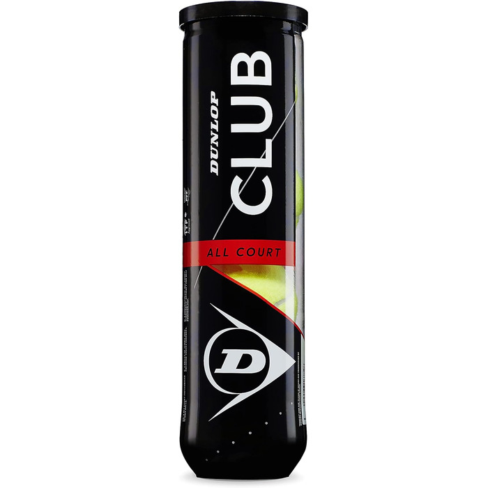 Тенісний м'яч Dunlop Club All Court – для ґрунту, хард-корту та трав'яного покриття, 4 шт.