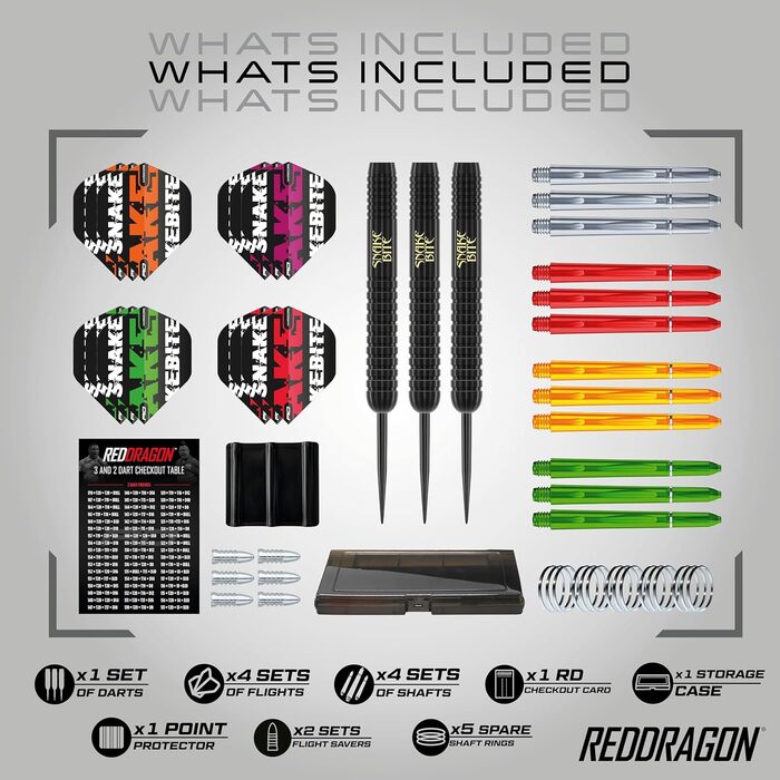 Дротики Red Dragon Peter Wright Snakebite Brass зі сталевим вістрям, набір для дартсу, професійні