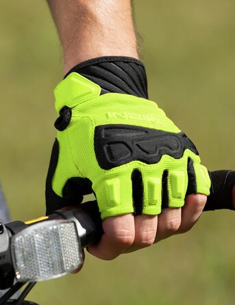 Рукавички INBIKE для їзди на велосипеді, мотокросу, фітнесу, тренувань та скелелазіння, напівпальцеві, зелені, M