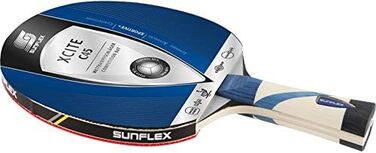 Sunflex XCITE C45 Професійна ракетка для настільного тенісу, ITTF сертифікат, багатошарова, мікродекове покриття, ергономічна ручка, точність та контроль м'яча