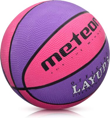 Дитячий баскетбольний м'яч meteor Layup Kinder Mini (розмір 3, рожевий) для дітей 4-8 років, м'який з антиковзаючим покриттям