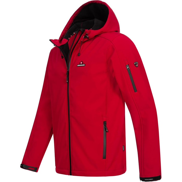 Чоловіча куртка Softshell Höhenhorn Atus Outdoor — водовідштовхуюча функціональна куртка для активного відпочинку, червона, розмір M