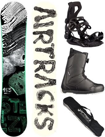 Сноуборд-комплект Airtracks Steezy Wide Hybrid Rocker Twin Tip 145 см + Кріплення Master + Черевики Star Black 40 + Чохол