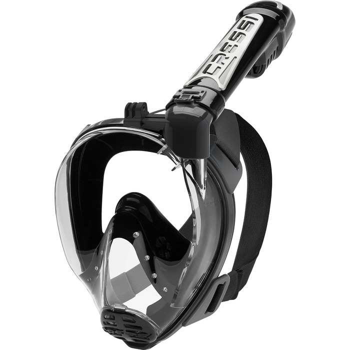 Маска для снорклінгу Cressi Duke Full Face - повна маска з трубкою, чорна, S/M
