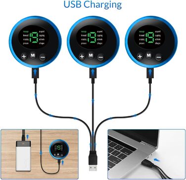 EMS тренажер для пресу LEMENG: електричний стимулятор м'язів живота, USB, перезарядна батарея