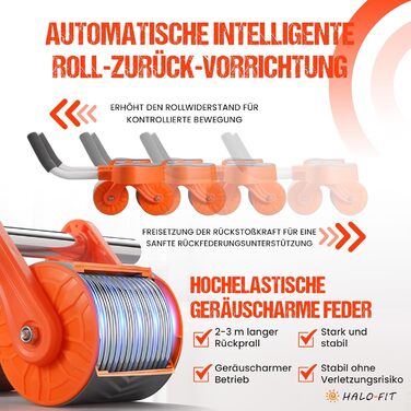 Ролер для пресу HALOFIT - ергономічний тренажер для всього тіла | Ролик для пресу з пружиною | Колесо для пресу | Ролер для пресу HALOFIT | Тренажер для кора