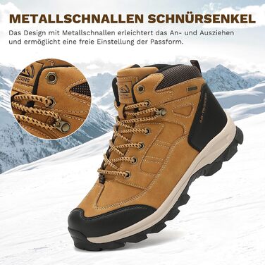 Чоловічі зимові черевики AX BOXING: утеплені, трекінгові, для хайкінгу, жовті, 41-46 EU