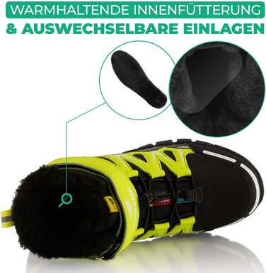 Черевики для піших прогулянок для жінок та чоловіків, теплі зимові черевики, розмір 42 EU, жовтий та чорний