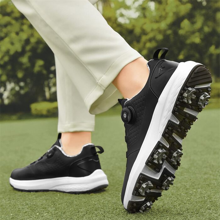 Жіночі гольф-туфлі з шипами, водонепроникні, чорні, 42 EU