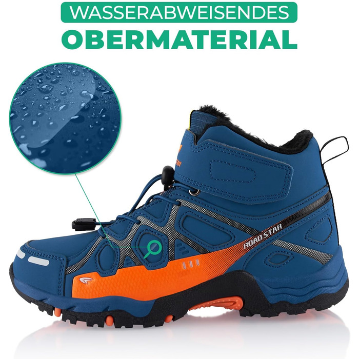 Черевики для ходьби для жінок та чоловіків, зимові, утеплені, сірі та білі. Розмір 45 EU, кольори: синій та помаранчевий