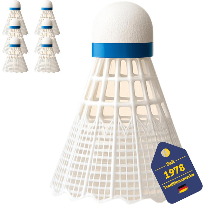 Набір для бадмінтону BEST SPORTING - 6 турнірних м'ячів (Нейлон, середня швидкість)