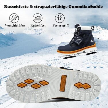 Дитячі зимові черевики JMFCHI для ходьби та трекінгу: теплі, з антиковзким покриттям, розмір 36 EU, блакитні