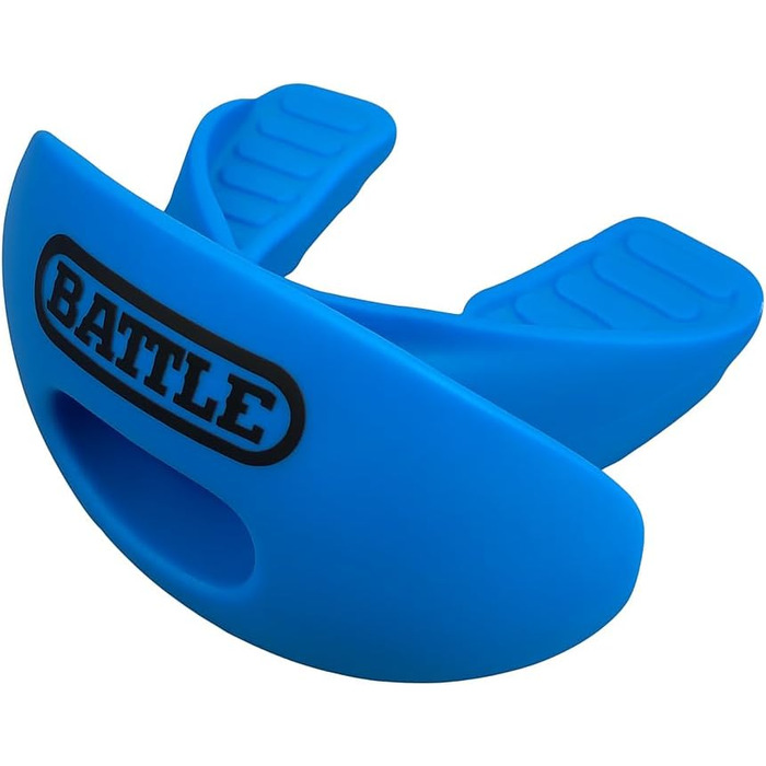Захист губ Battle Oxygen з регульованим ремінцем - футбольний та спортивний капу, максимальна подача кисню, універсальний розмір, світло-блакитний