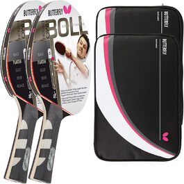 Професійна ракетка для настільного тенісу Butterfly Timo Boll Platin 85025 з ITTF сертифікатом, анатомічною ручкою, комплект з 2 чохлами DC2 та додатковою ракеткою