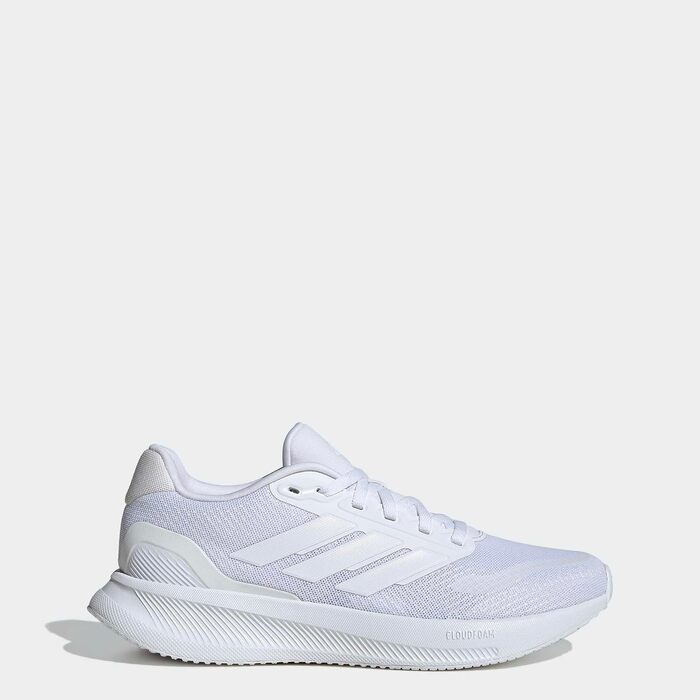 Жіночі кросівки для бігу adidas Runfalcon 5 Cloud White — білі, з амортизацією Cloudfoam та дихаючою сіткою, розмір 39 1/3 EU