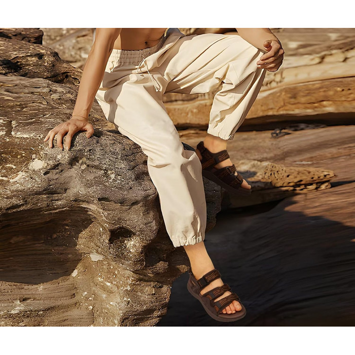 Чоловічі трекінгові сандалі KuaiLu: ортопедичні, зручні, для спорту та активного відпочинку, літні, відкриті, коричневі, 43 EU