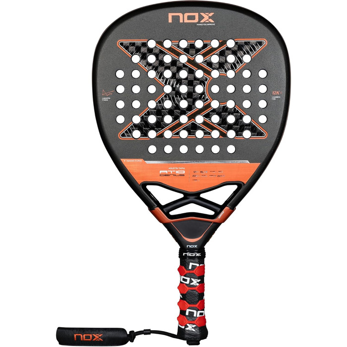 Падель ракетка Nox AT10 Genius Attack 12K 360-375 г від Агустіна Тапії, карбонова, для професіоналів