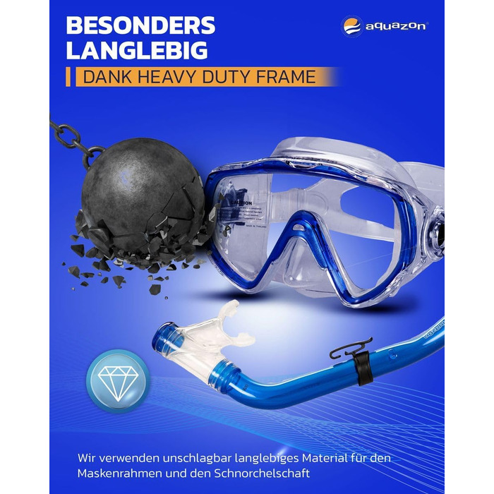 Набір для снорклінгу Aquazon Miami для дітей, рожевий (32/37), маска з антизапотіваючим склом, трубка, ласти