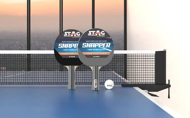 Стіл-тенісний ґрати Stag Iconic Snapper Series | Сірий та чорний | Професійна серія для тренувань | Яскравий дизайн