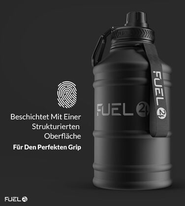 Металева пляшка для води Extra Stark 1.3L та 2.2L (2200 мл) - Без витоку, BPA-Free, для спорту та фітнесу, чорна