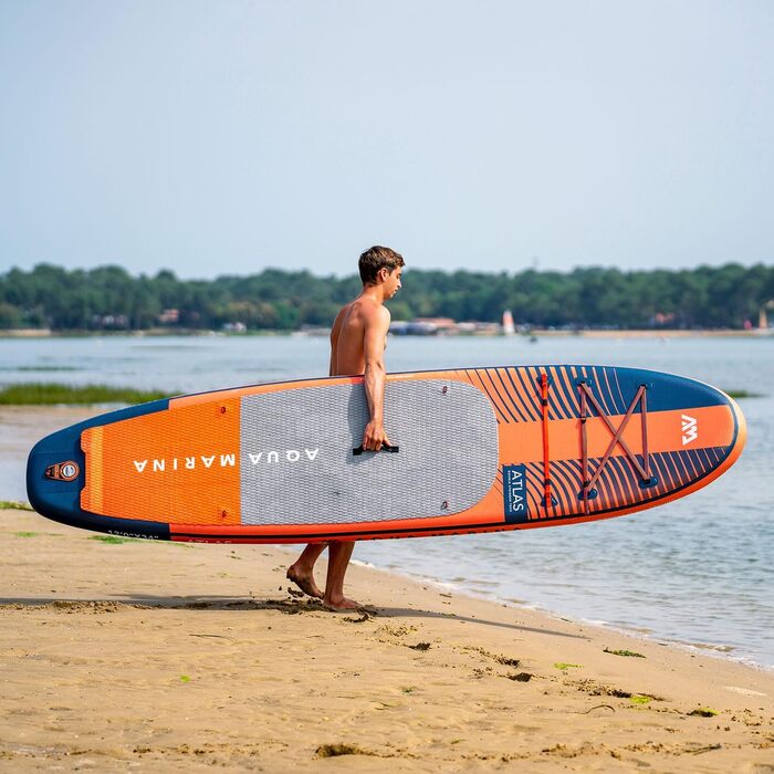 Надувна SUP-дошка Aqua Marina Atlas 366x86x15 см з каяк-сидінням і подвійним веслом, комплект, червона