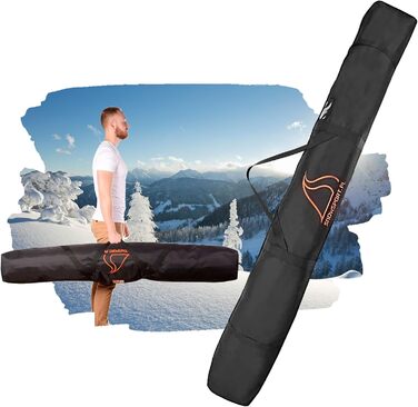 Чохол для двох пар лиж SnowSport Prestige, товста підкладка, для лиж і палиць, підходить для подорожей літаком, автобусом, авто