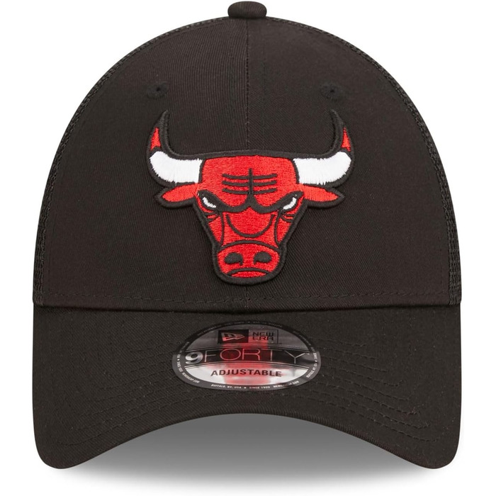 Кепка New Era Chicago Bulls NBA Home Field Black 9Forty Trucker Strapback - оригінальна кепка з логотипом команди