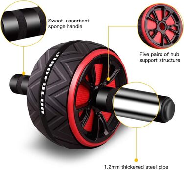 Ролер для пресу з подвійними колесами, комплект з килимком для колін. Тренажер для пресу, допомога у схудненні, фітнес, тренування, білий