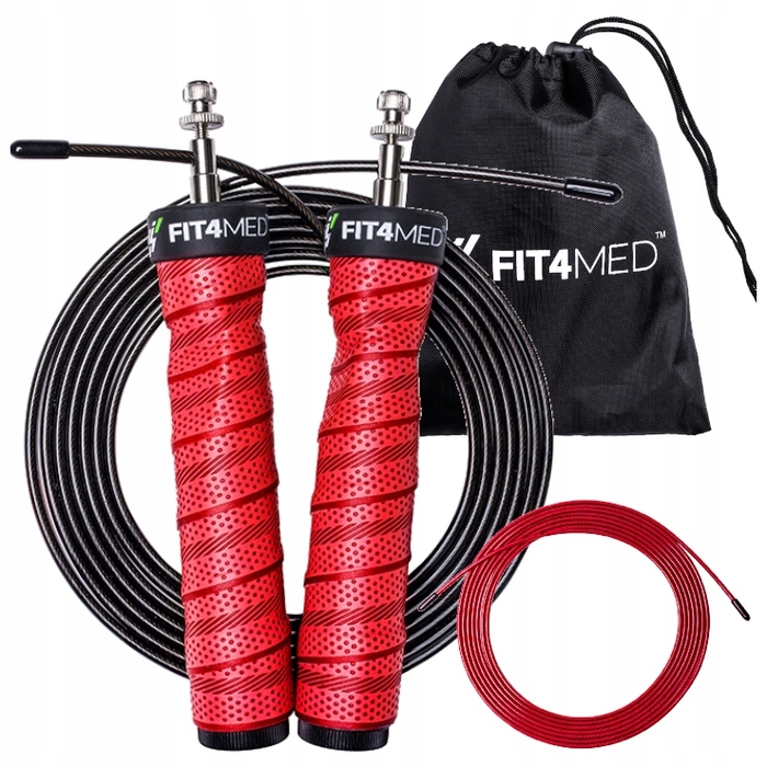 Стрибальний канат Fit4Med із пластику, 300 см, червоний