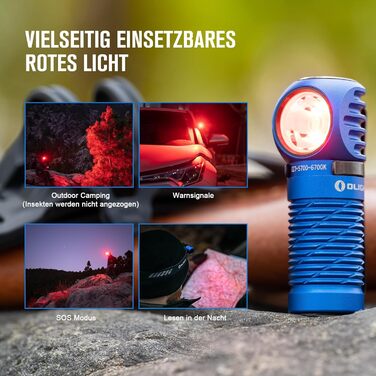 Ліхтар налобний Olight Perun 2 Mini 1100 люмен, USB, червоне світло, 5 режимів, водонепроникний, для кемпінгу та надзвичайних ситуацій