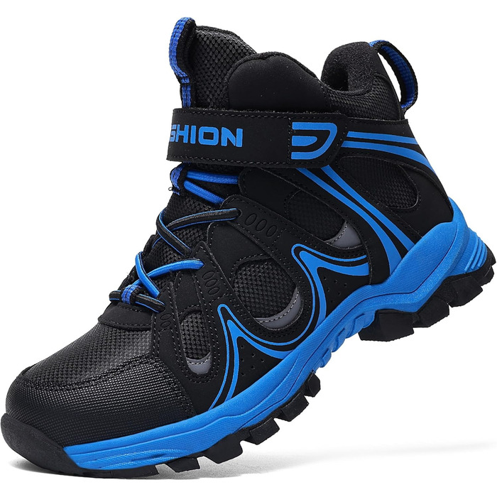 Дитячі зимові черевики ASHION для хлопчиків та дівчаток, снігоступи, утеплені трекінгові черевики, 36 EU, чорний, синій