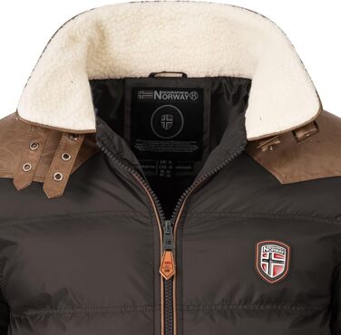 Чоловіча зимова куртка Geographical Norway Steppjacke - тепла анорак з підкладкою для активного відпочинку, катання на лижах та сноуборді, комплект з шапкою UD, колір: чорний