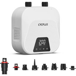 Електрична компресорна помпа CYCPLUS 20PSI для SUP-дошок, акумуляторна, інтелектуальна, двоступенева, автоматичне вимкнення, для надувних дошок, кайтсерфінгу, наметів, матраців