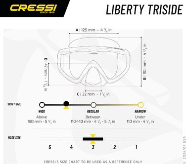 Маска для снорклінгу Cressi Liberty (2/3 скла) - прозора/блакитна/срібна