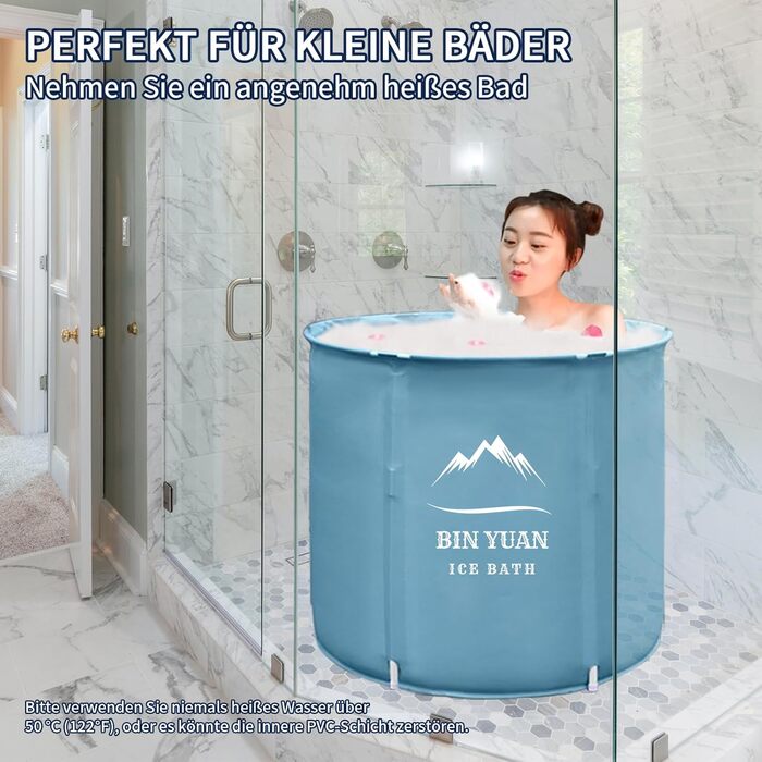 Тонна для криотерапії B&Y з кришкою для дорослих, стабільна, для спорту та відпочинку на відкритому повітрі