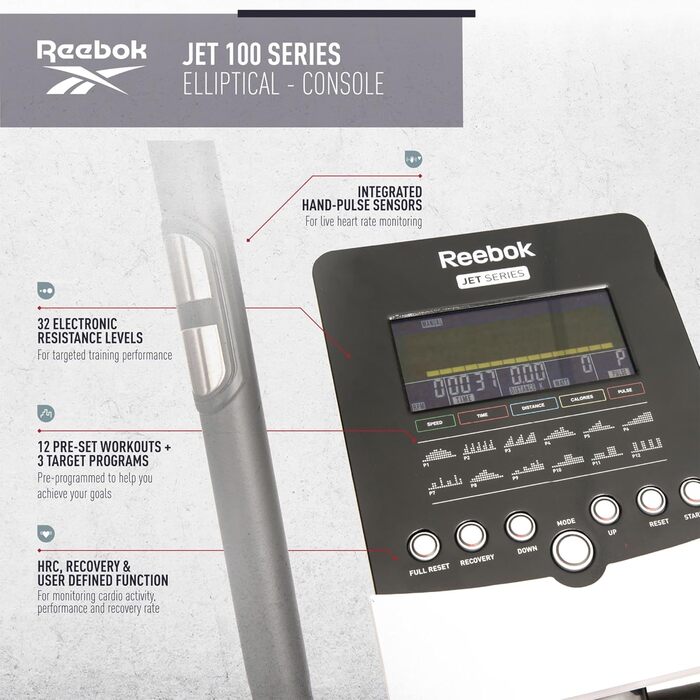 Еліптичний тренажер Reebok Jet 100 Series, домашній, магнітний