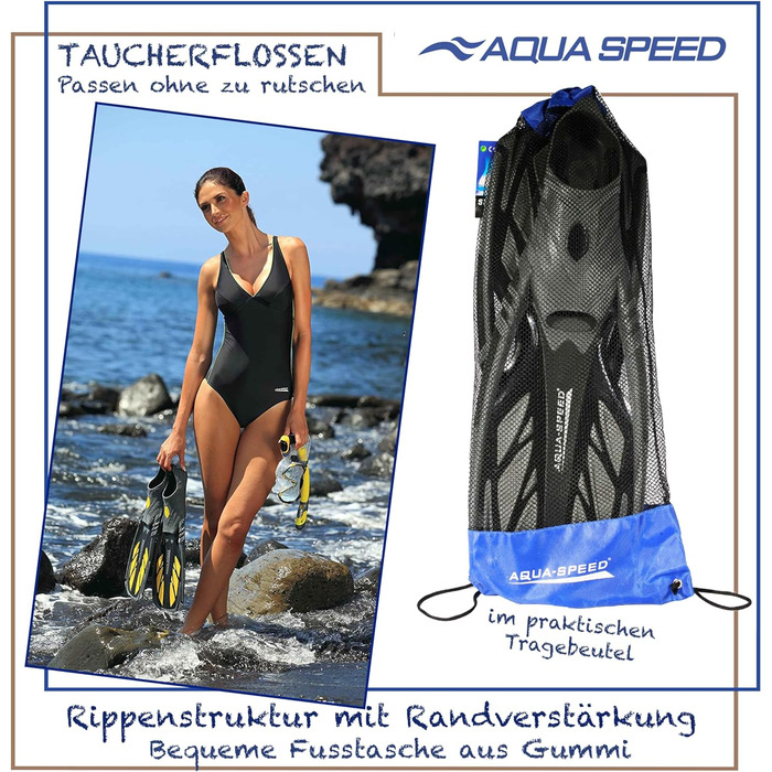 Ласти Aqua Speed Inox для дорослих, унісекс, 38/39, сірі/сині, для плавання