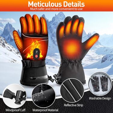 Обогревні рукавички DeeprBetter для жінок та чоловіків, 5000mAh, водонепроникні, з 3 рівнями нагріву, сенсорний екран, для мотоцикла, гірськолижного спорту та велосипеда