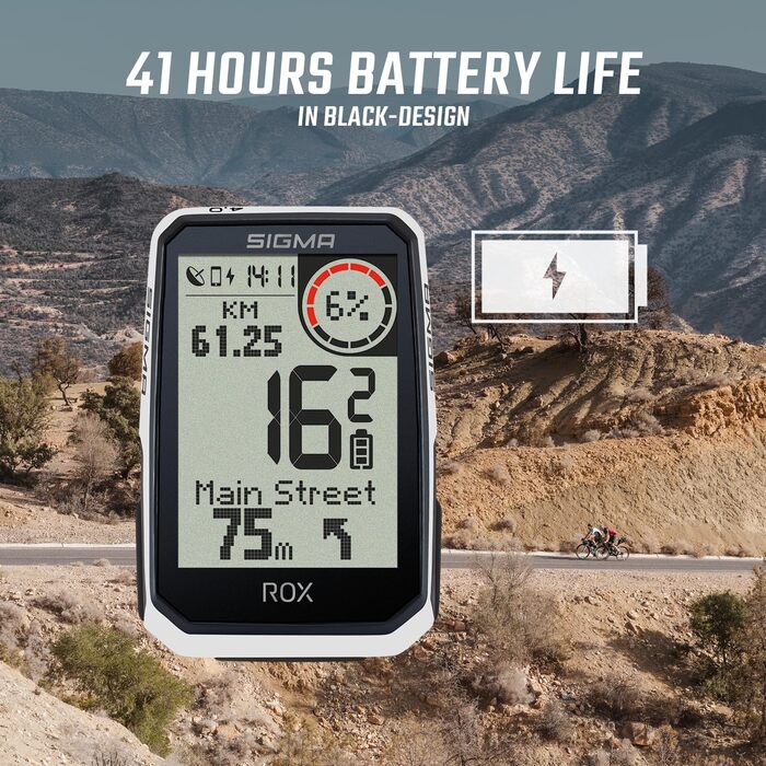 Велокомп'ютер SIGMA ROX 4.0 Special Edition GPS бездротовий з навігацією та датчиком для електронного велосипеда (білий)