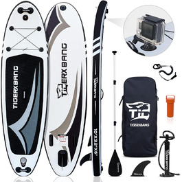 Надувний SUP Board (Stand Up Paddle Board) для веслування, чорний, 305 см