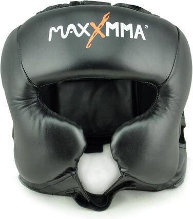 Захисний шолом MaxxMMA L/XL для боксу, MMA, кікбоксингу, спарингів, карате, тхеквондо, чорний