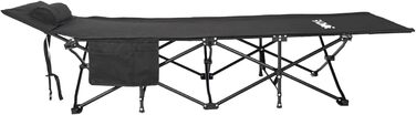 Розкладне ліжко 24MOVE® для кемпінгу та відпочинку на природі, 190x67x34 см, чорне
