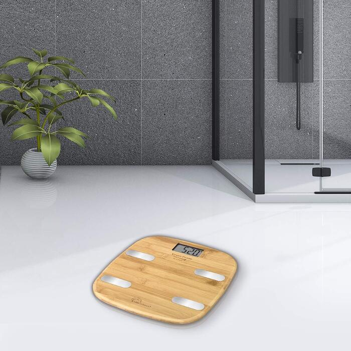 Ваги для вимірювання жиру LITTLE BALANCE 8359 Bambou Connect-4, USB, до 150 кг, без батарейок, з підключенням, бамбук