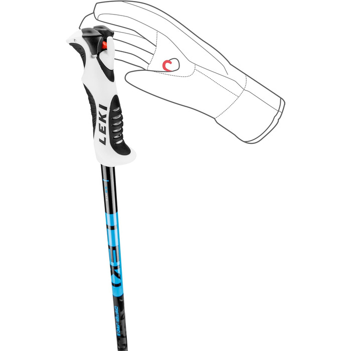 Дитячі лижні палиці LEKI Drifter Vario S, 90-120 см, чорні-блакитні-антрацит