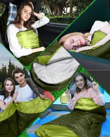 Спальний мішок 3-4 сезони, водонепроникний, ультралегкий, 220*75 см (зелений)