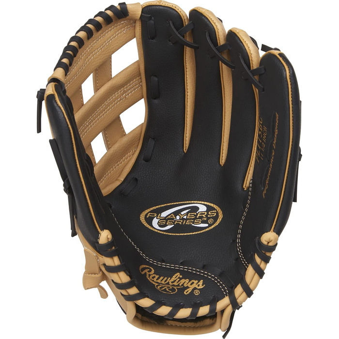Дитяча бейсбольна рукавичка Rawlings Players Series для T-Ball, правша, 29,2 см (9-11,5''), 7–9 років, верблюжий/чорний