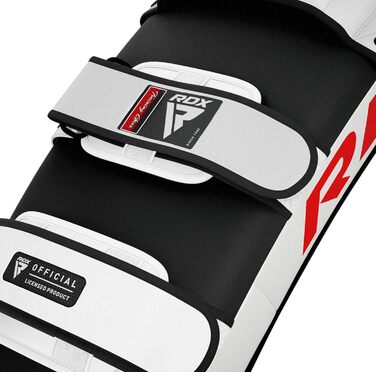 Накидка для ударів по ногах RDX, Curved Pad для кікбоксингу, Муай Тай, бокс, ММА. Накидка з натуральної шкіри Мая, тренувальні пристосування для ударів, один штука, універсальний розмір, білий колір