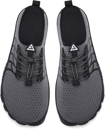 Водні черевики Raqua для жінок та чоловіків: дихаючі, швидковисихаючі, для басейну, пляжу та аквафітнесу (46 EU, Wz119 Grey)