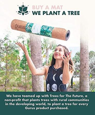 Килимок для йоги GURUS Sprout Yogamatte: товстий, нековзний, стійкий до поту, для домашніх тренувань